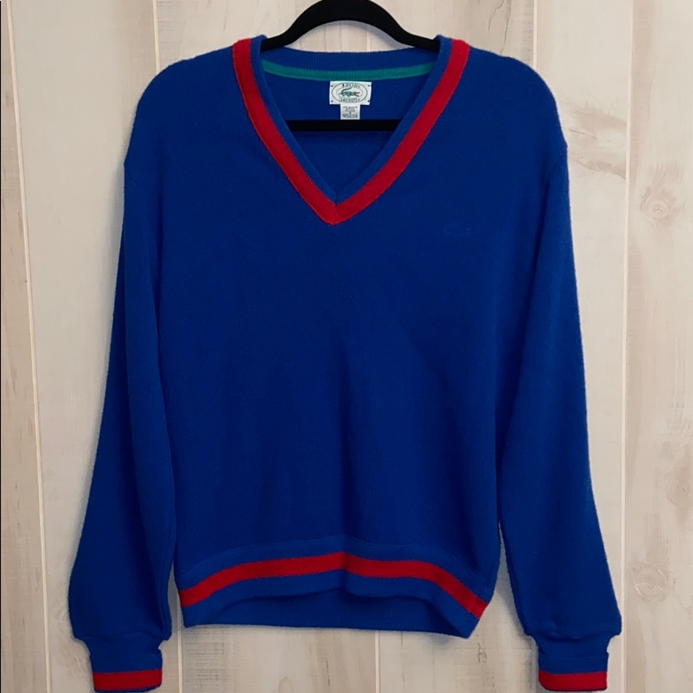 IZOD Lacoste VINTAGE v-neck men’s sweater small